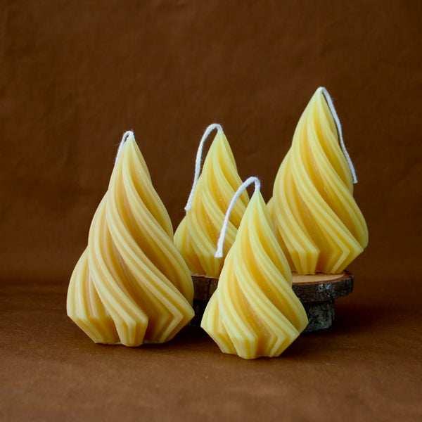 Spiral Evergreen Beeswax Candle