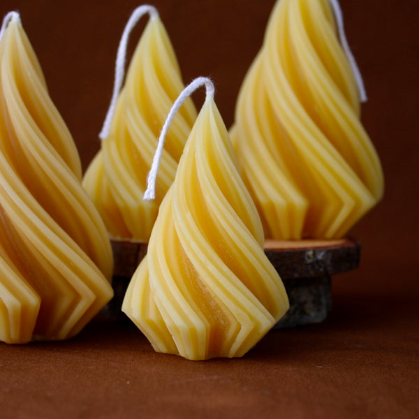 Spiral Evergreen Beeswax Candle